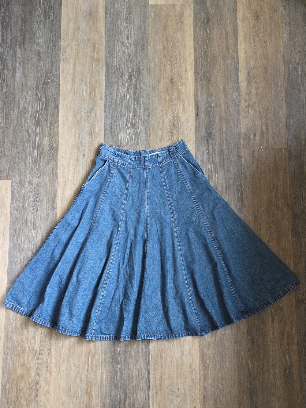 Madewell Blue Denim Circle Skirt